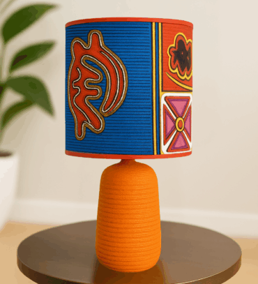 Abat-jour artisanal wax - Réf. AB035 (H. 41 cm x Diam. chapeau 20 cm)
