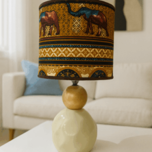 Abat-jour artisanal wax - Réf. AB054 (H. 34 cm x Diam. chapeau 18 cm)