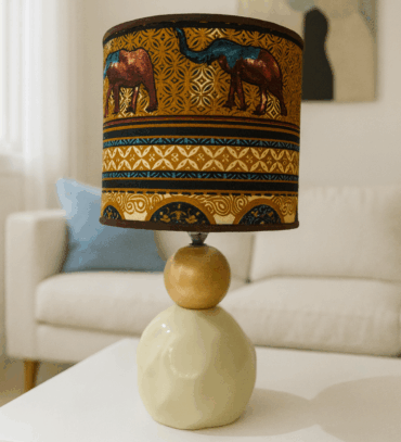 Abat-jour artisanal wax - Réf. AB054 (H. 34 cm x Diam. chapeau 18 cm)