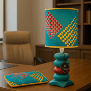 Abat-jour artisanal wax - Réf. AB062 (H. 42 cm x Diam. chapeau 21 cm)