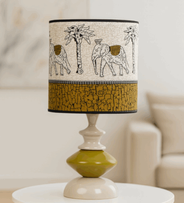 Abat-jour artisanal wax - Réf. AB068 (H. 43 cm x Diam. chapeau 21 cm)